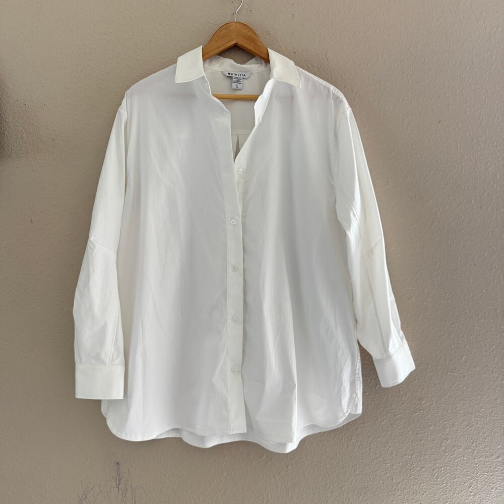 Athleta Oversized Poplin shirt in White - Picture 2 of 10